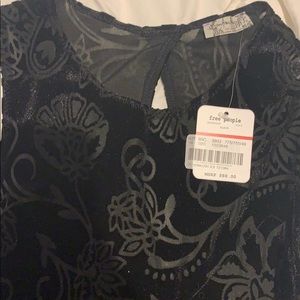 Free people black velvet corset bodycon dress